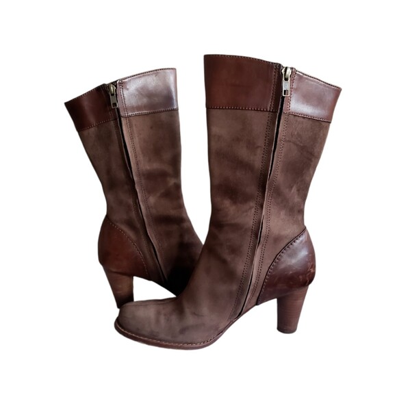 UGG Stella mid calf Leather Suede Brown Zip up Boots 5474 Women's Size 8.5 - Picture 10 of 10